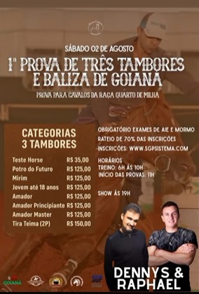 1° PROVA DE 3 TAMBORES E BALIZA,PROMETE AGITAR GOIANÁ
